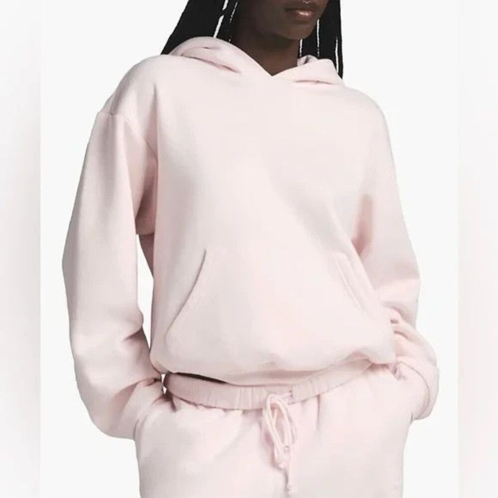 New Skims Cotton Fleece Classic Pullover Hoodie, Barely Pink, Large